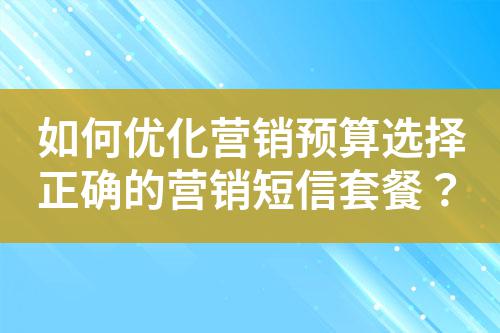 如何優化營銷預算選擇正確的營銷短信套餐？