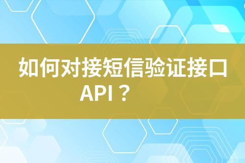 如何對(duì)接短信驗(yàn)證接口API？