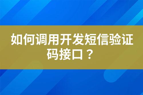 如何調用開發短信驗證碼接口？