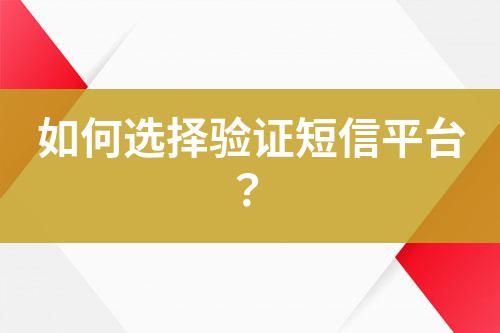 如何選擇驗(yàn)證短信平臺(tái)？