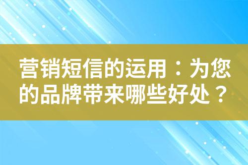營(yíng)銷(xiāo)短信的運(yùn)用：為您的品牌帶來(lái)哪些好處？