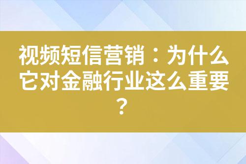 視頻短信營銷：為什么它對(duì)金融行業(yè)這么重要？