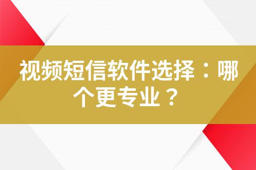 視頻短信軟件選擇：哪個更專業？